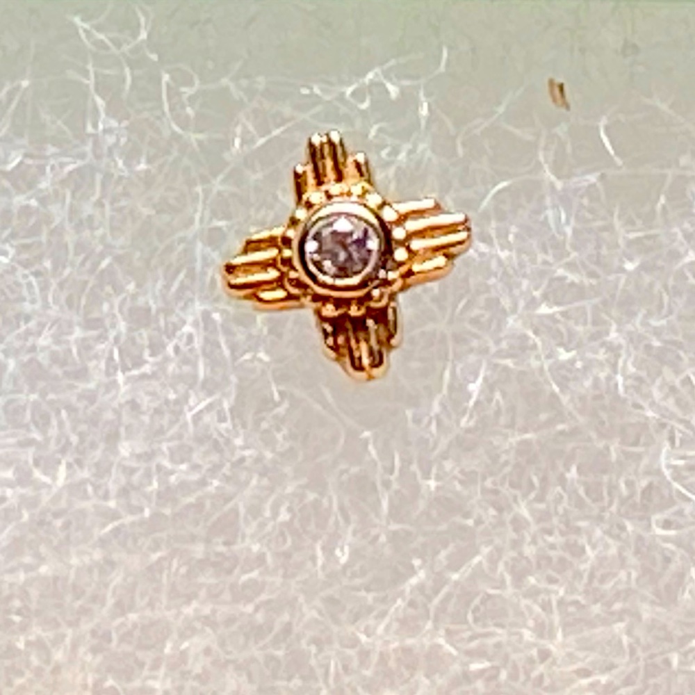 BVLA 14kt Zia Threadless End with Cubic Zirconia